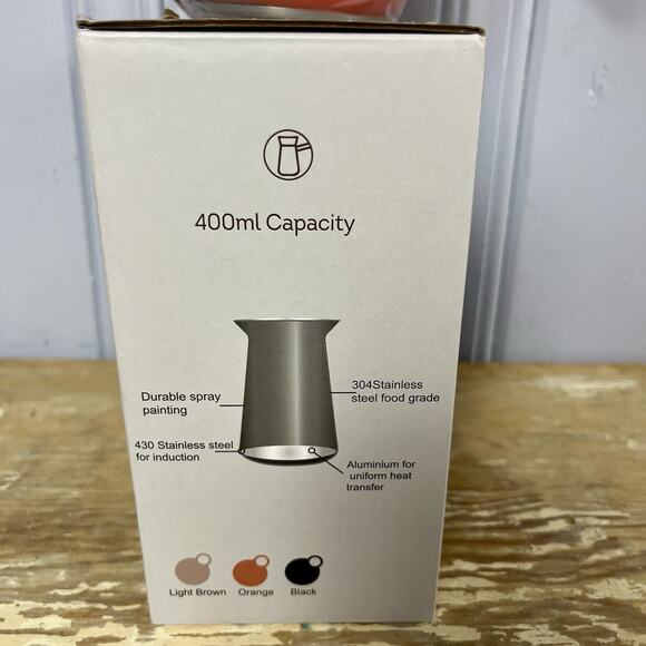 Turkish Coffee Pot Maker Stainless Rubber Handle Milk Warmer Arabic Greek NEW - Picture 9 of 10